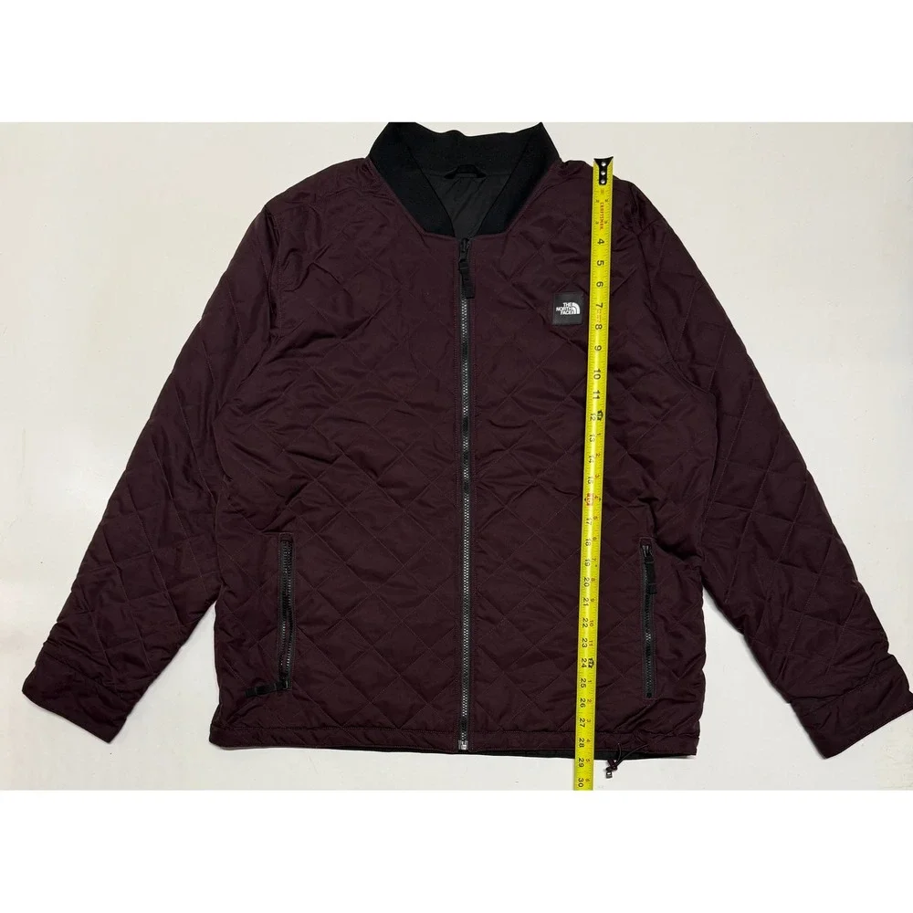 The North Face Jynx Reversible Bomber Jacket Mens XL Maroon Black Quilted Zip
